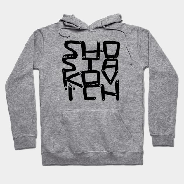 Composer Shostakovich Hoodie by badlydrawnbabe